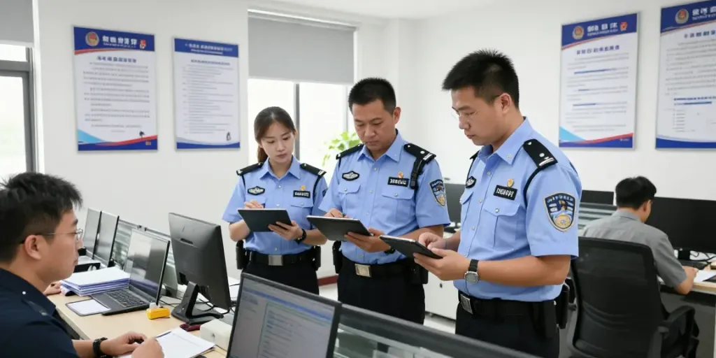 Security Solutions: Trusted local providers conducting assessments in a corporate setting for community safety.