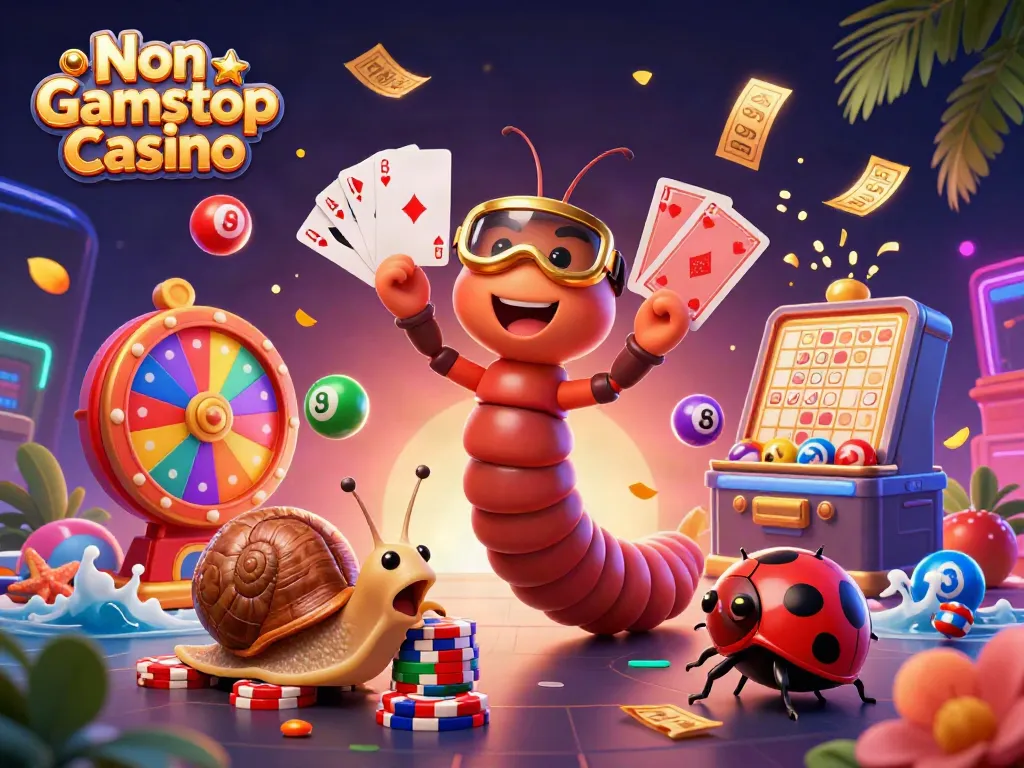 Experience the excitement at Non Gamstop Casino with vibrant characters and gaming elements.