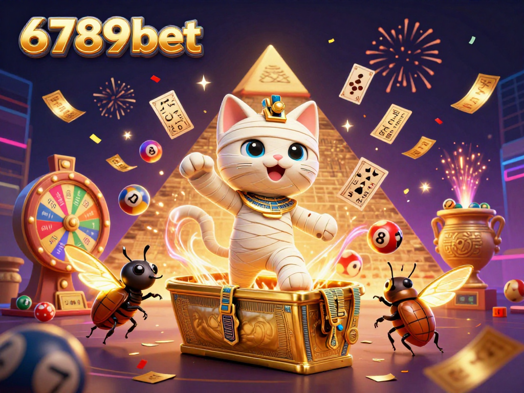 Engage in thrilling gaming adventures at 6789bet with vibrant lottery balls and a dynamic casino scene.