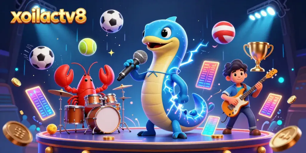 Experience the thrilling underwater casino scene at xoilactv8, featuring dynamic performances by whimsical sea creatures.