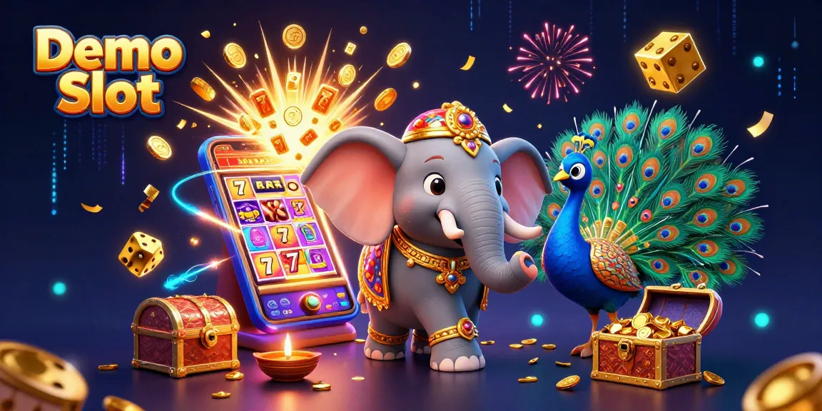 Spin the Demo Slot with vibrant, animated casino elements and festive characters for thrilling gameplay