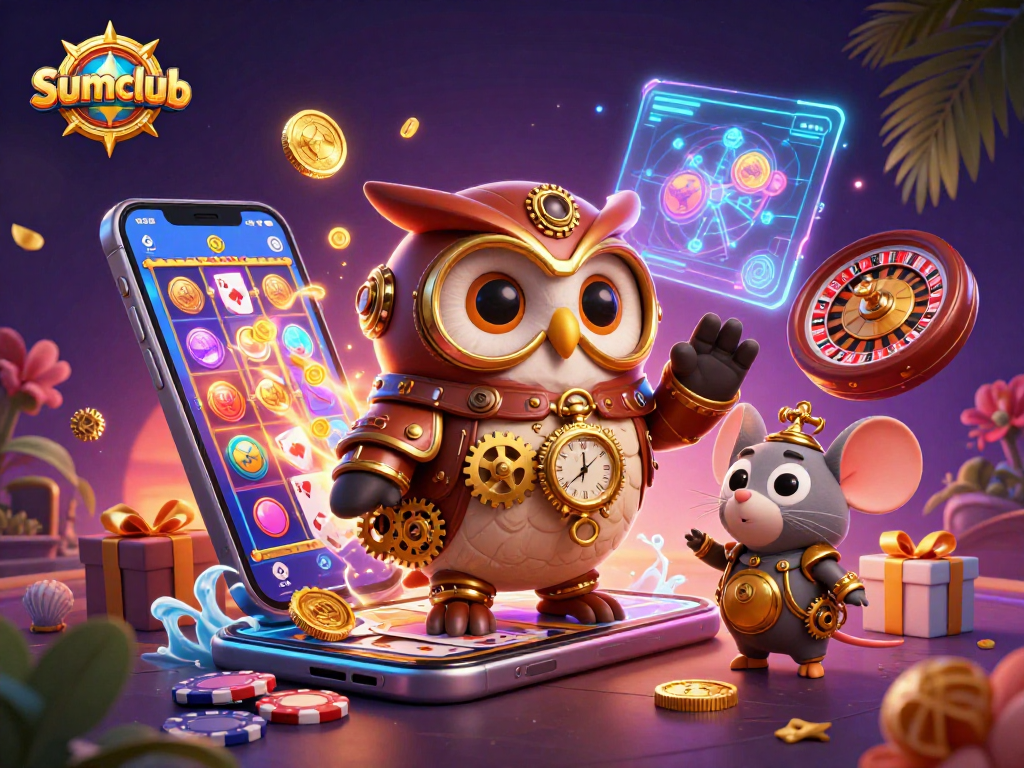 Experience thrilling gameplay with Sumclub's vibrant casino action featuring unique characters and dynamic game elements.