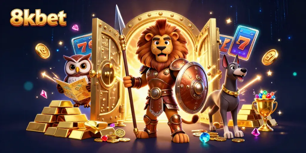 Experience thrilling gameplay on 8xbet with vibrant visuals showing treasures and winning symbols.
