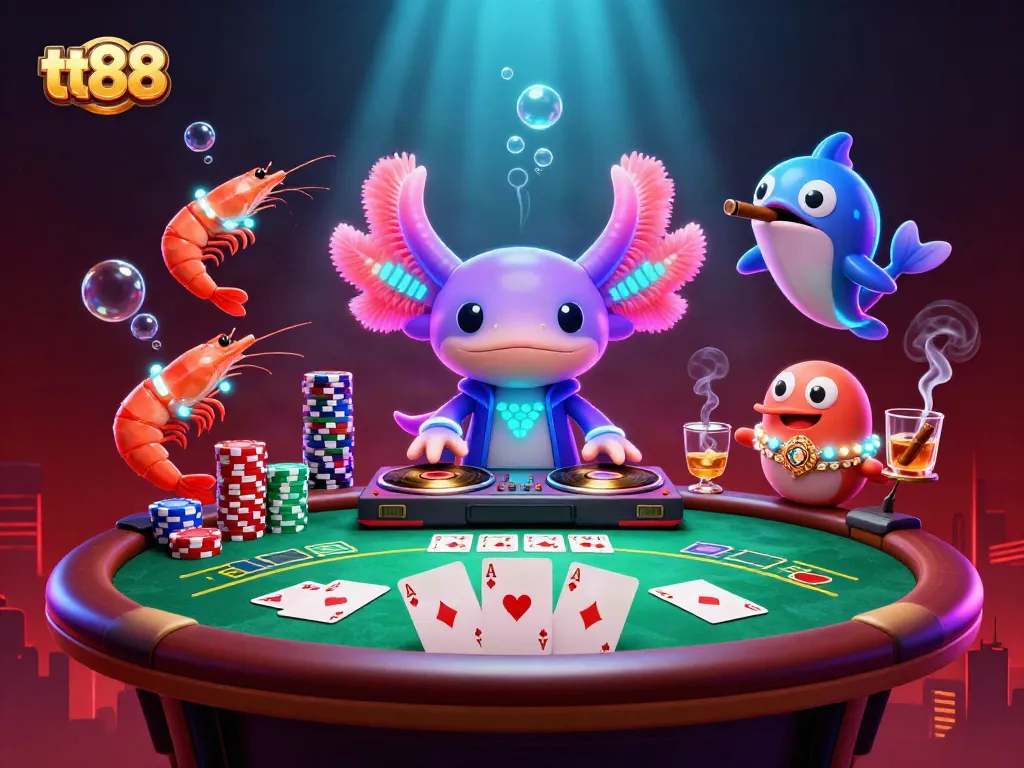 Experience the thrilling poker gameplay at tt88 with vibrant characters and dynamic elements.