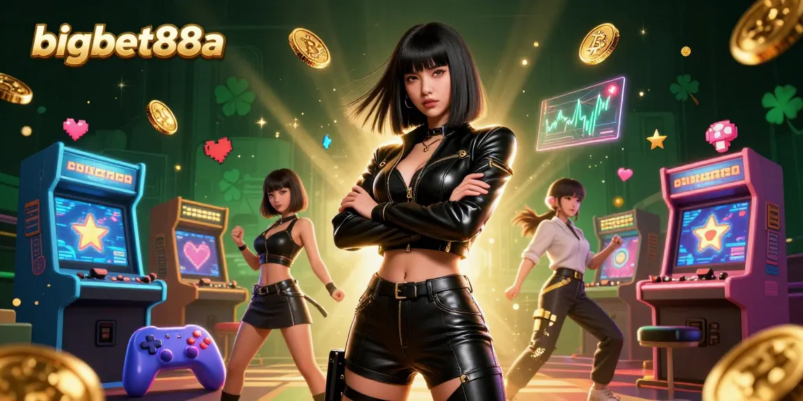 Engage with bigbet88a's winning strategies in this dynamic casino illustration featuring vibrant gaming elements.