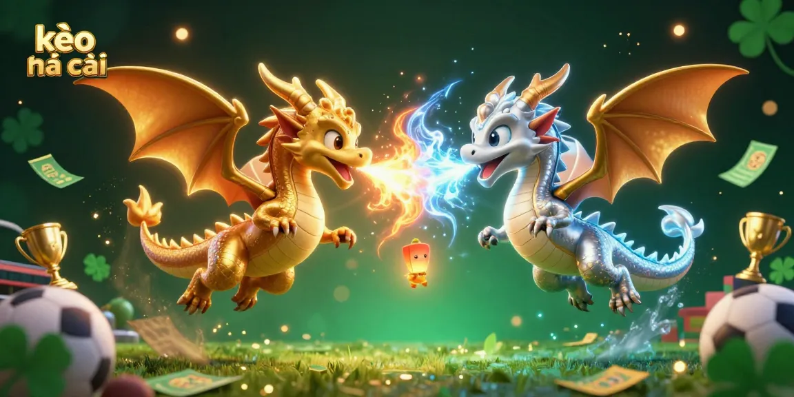 Engage with the thrilling action of kèo nhà cái and dynamic sports betting elements with vibrant dragons.