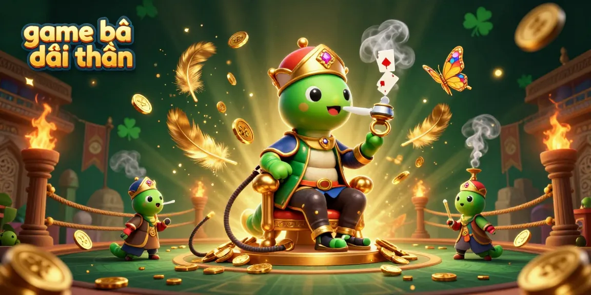 Experience the excitement of game bài đổi thưởng in this vibrant 3D illustration featuring a magical caterpillar master.