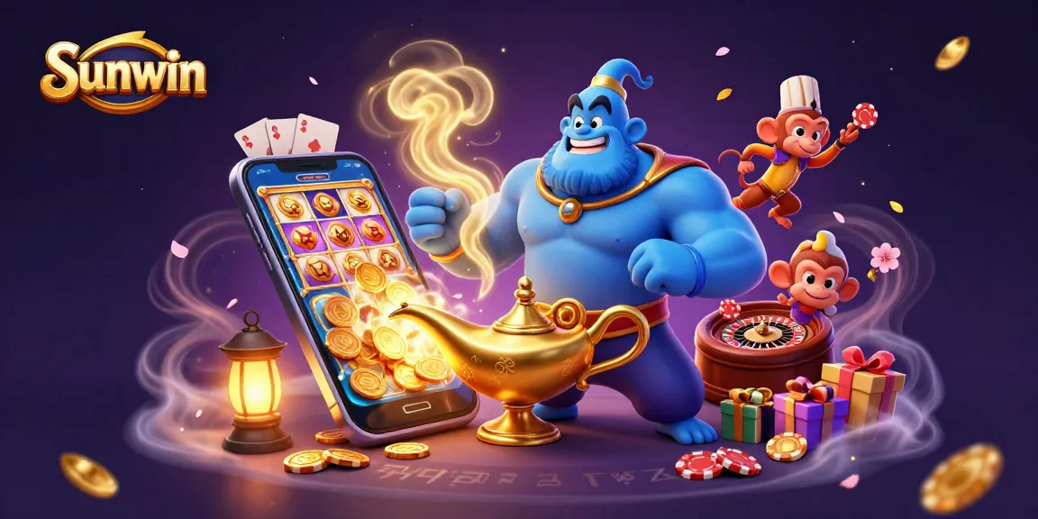 Experience thrilling moments at Sunwin with vibrant slot reels and a magical casino atmosphere.