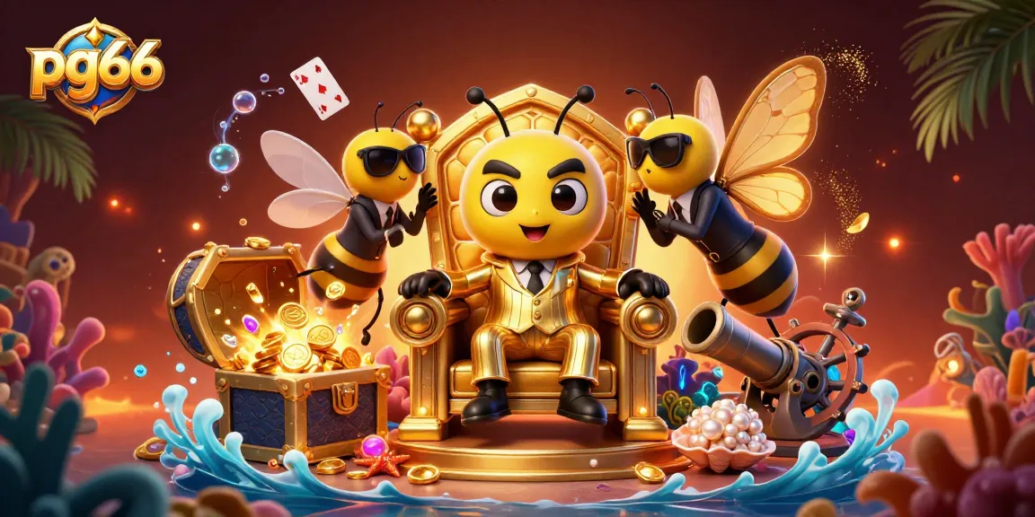 Experience thrilling gameplay at pg66 with a vibrant scene featuring a bumblebee mob boss in a casino setting.