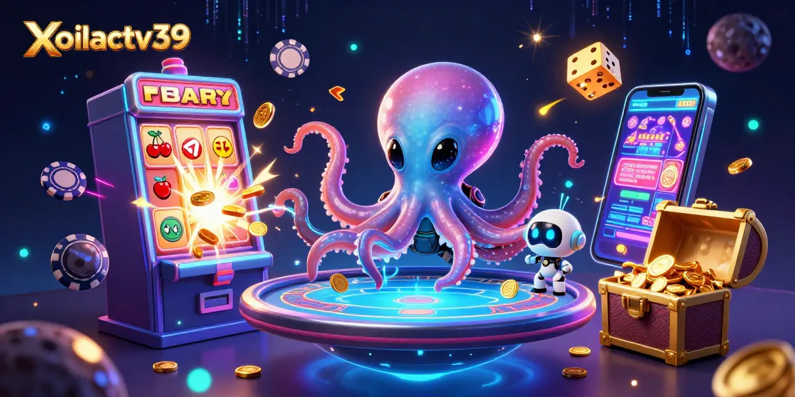 Experience the excitement of gambling at xoilactv39 with a vibrant 3D scene showcasing a lively casino atmosphere.