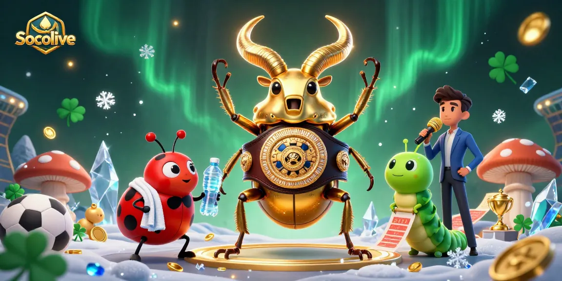 Socolive enhances sports betting experience with animated characters and trophy elements.
