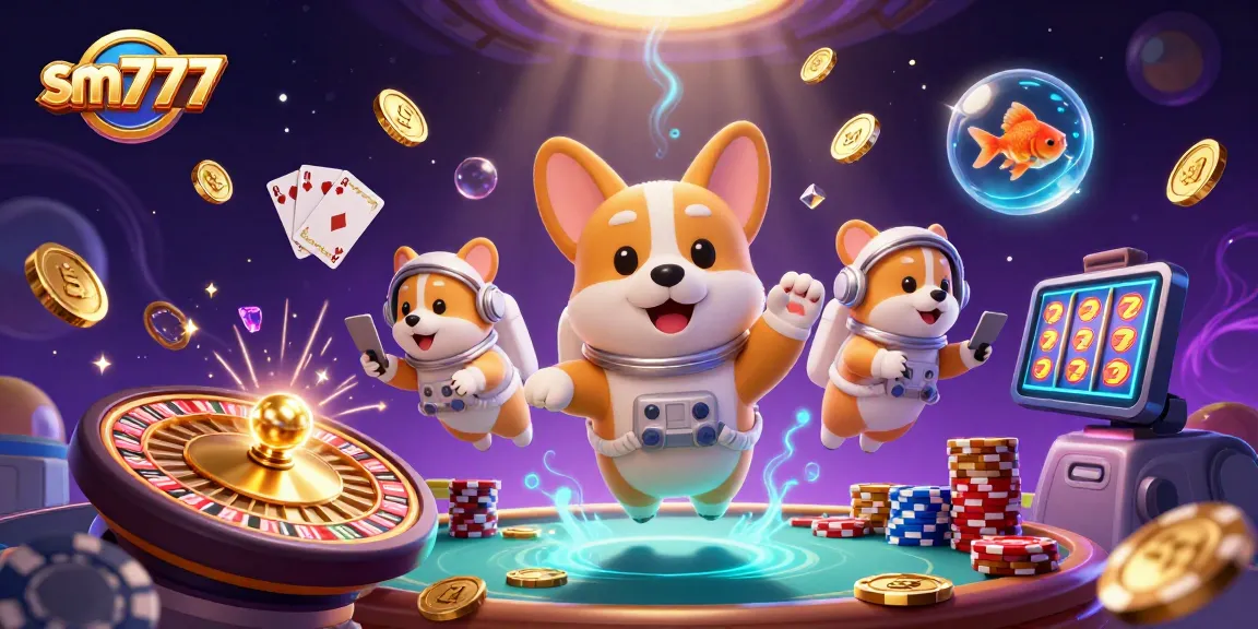 Experience thrilling gaming action with sm777 in a vibrant space casino scene featuring unique characters.